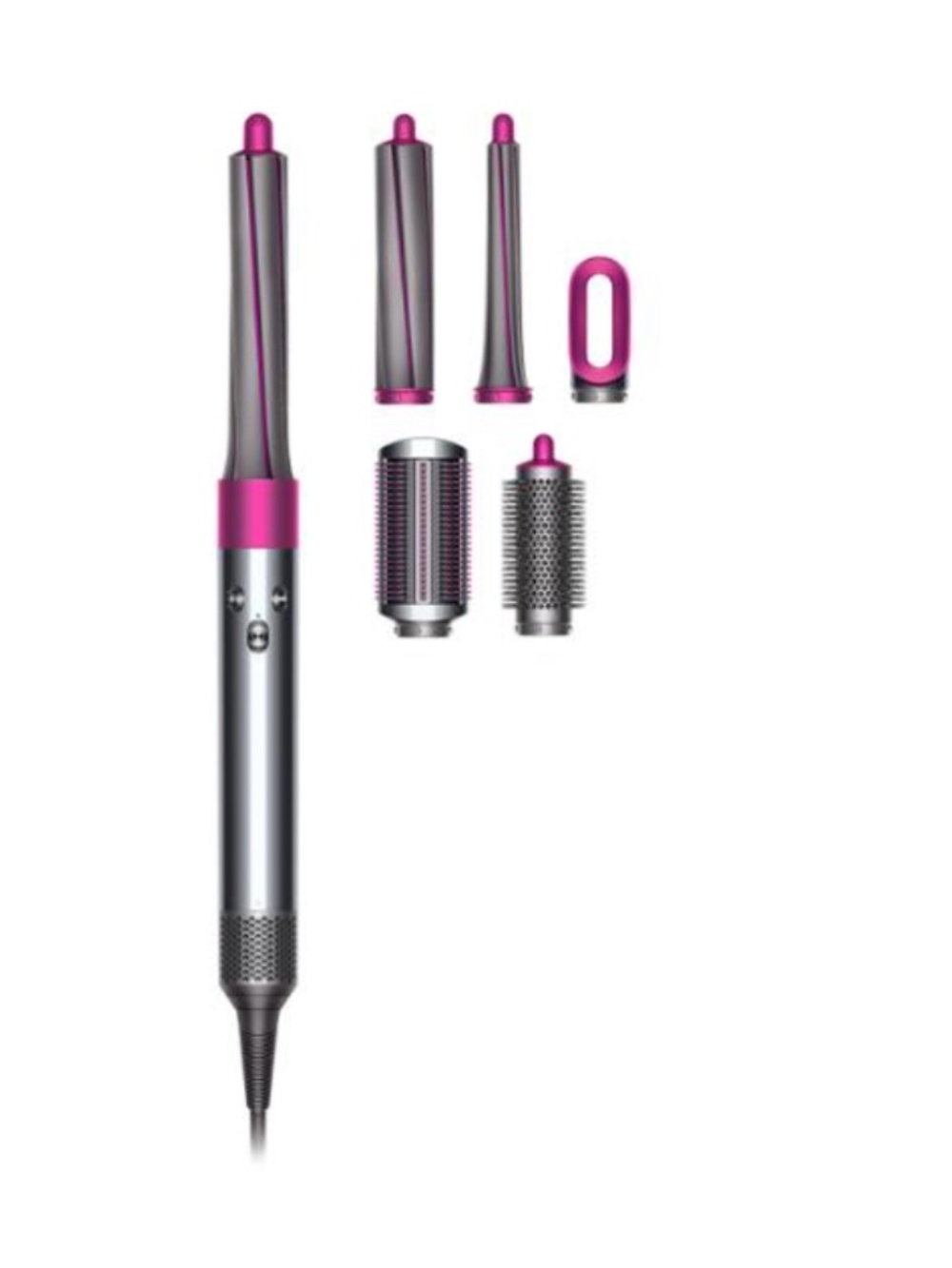 LIKE NEW DYSON AIRWRAP LONG-HAIR CUSTOMIZED MODEL - silver/fuschia